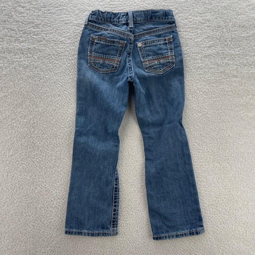 Ariat B4 Jeans Boys 8 Blue Relaxed Bootcut Medium Wash Denim Western Cowboy Play - Picture 2 of 10